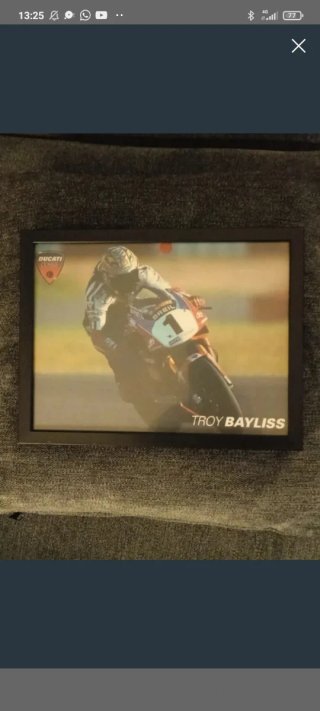 Maqueta Moto Ducati + Foto de Troy Bayliss
