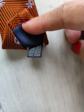 Corbata Olimpo Seda Natural Naranja y Morado