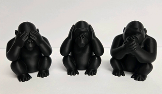 3 Gorilas Decorativos Negros