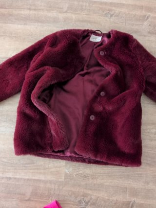 Chaqueta pelo granate niña Talla 6/7 años