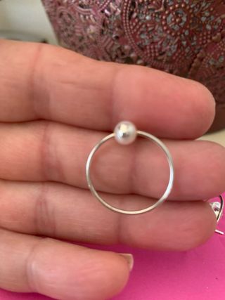 Pendientes aro perla Tous plata