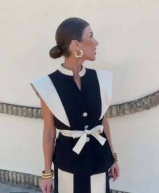 Conjunto de ceremonia mujer negro y beige