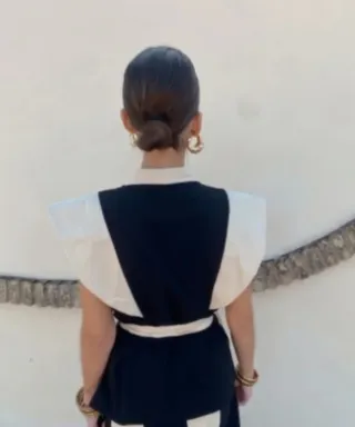 Conjunto de ceremonia mujer negro y beige