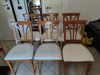 Set 6 Sedie Legno Seduta Ecopelle