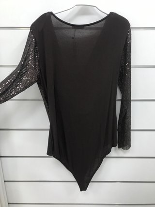 Body lentejuelas negro y dorado