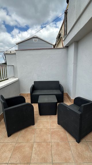 Conjunto Muebles Terraza Ratán Negro