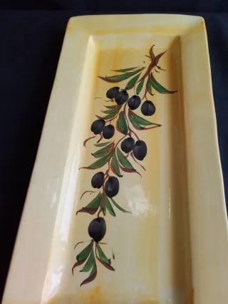 Bandeja cerámica antigua aceitunas