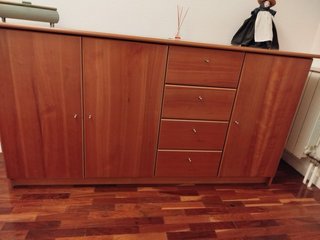 Mueble con baldas y 4 cajones