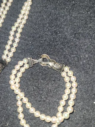 Conjunto collar y pulsera perlas Majonica