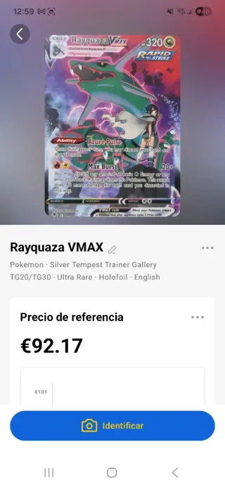 Carta Pokémon Rayquaza VMAX TG20/TG30