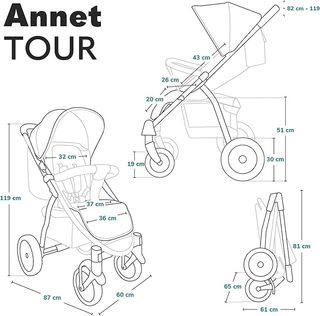 Silla de paseo LIONELO Annet Tour gris