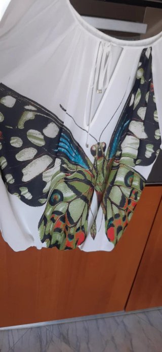 Camicia donna fantasia farfalla