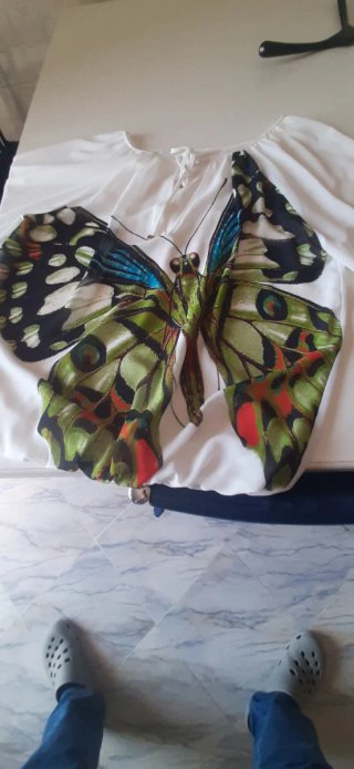 Camicia donna fantasia farfalla
