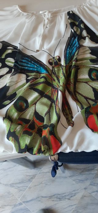 Camicia donna fantasia farfalla