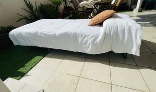 Puf Cama Plegable 80x180 Tela Beige