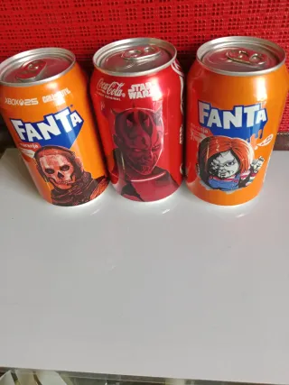 3 Lattine da Collezione Frikis Fanta e Coca-Cola