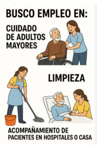 Busco empleo cuidando personas mayores limpieza