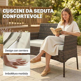 Set di Mobili da Giardino in Rattan 4 Pezzi, Salot