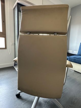 Sillón de oficina tapicería cuero beige