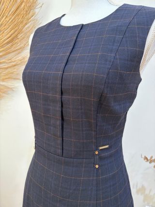 Vestido Orsay cuadros negro y marrón