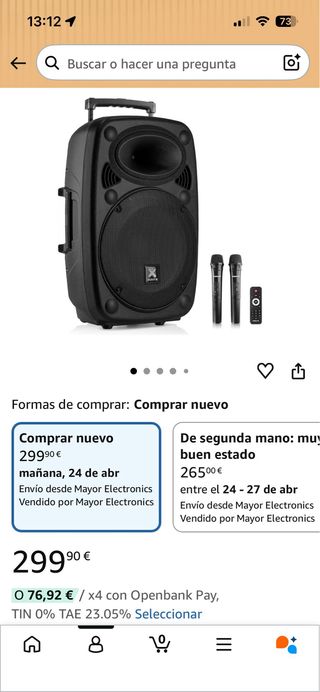 Altavoz Vonyx 1000W Todo en Uno