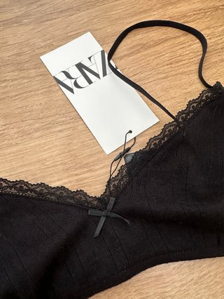 Zara Sujetador Negro Talla S