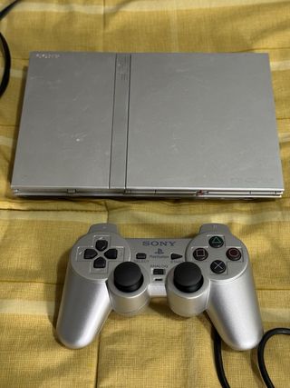 Playstation 2 Slim Silver Completa