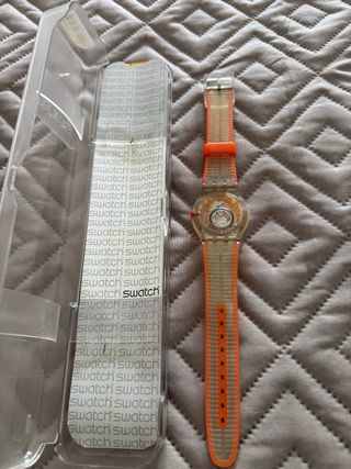 Relógio Swatch Laranja Transparente