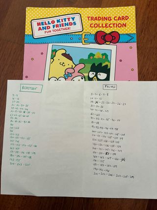 Colección cromos Hello Kitty and Friends. Cambio