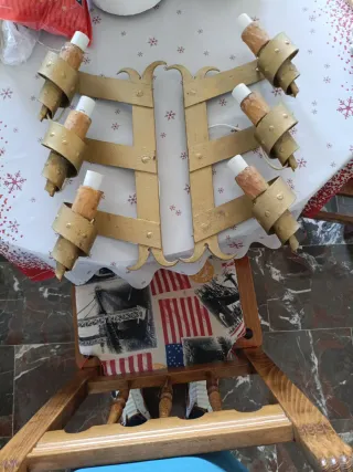 Apliques de pared dorados  velas falsas,antiguos.