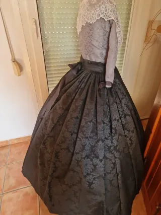 Falda Fallera Antigua Regional Negra