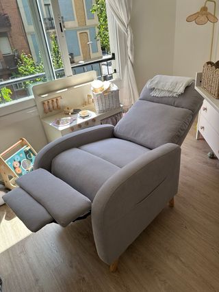 Sillón relax reclinable 68x90x106 cm gris