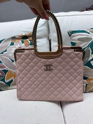 Bolso Chanel Rosa y Dorado