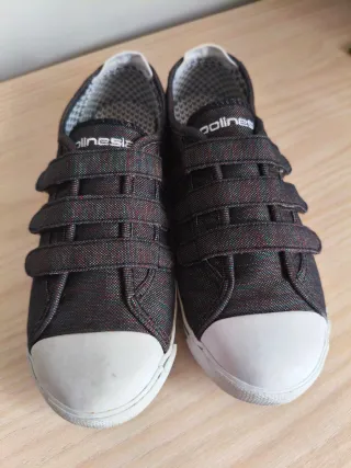 Zapatillas tela velcro negro multicolor