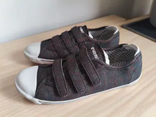 Zapatillas tela velcro negro multicolor