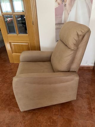 Sillón relax piel beige
