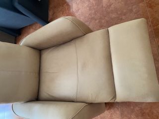 Sillón relax piel beige