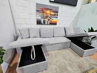 Sofá cama de 287cm con doble arcón