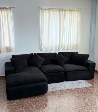 Chaiselongue negro de tela
