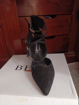 Pascualo Zapatos Negros Tacon Mujer