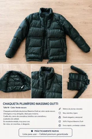 Chaqueta Massimo Dutti plumífero verde M