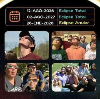 Gafas seguras para eclipse solar y discos sensores