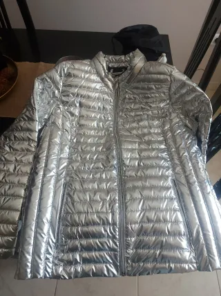 Chaqueta abrigo plateada