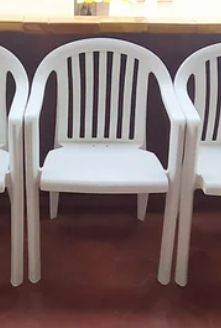 Conjunto 4 Sillas Monoblock Exterior Blancas