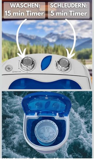 Lavadora Portátil Camping Azul 36x36x52cm