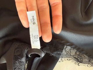 Top Mango Negro Encaje