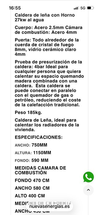 Hidro-estufa de leña con horno y 11 radiadores