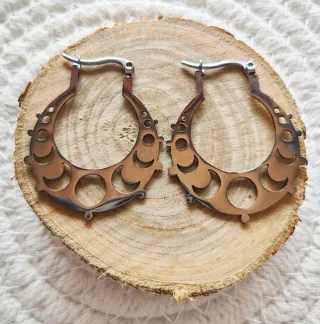 Pendientes Aro Acero Luna