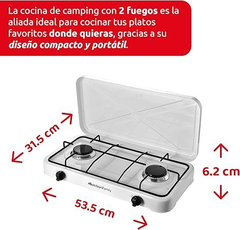 Hornillo de gas portátil Melchoni 2 fuegos NUEVO
