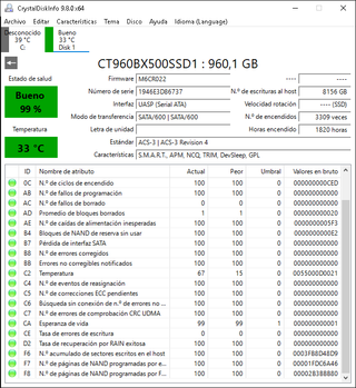 SSD Crucial 1TB (960GB) + Carcasa USB
